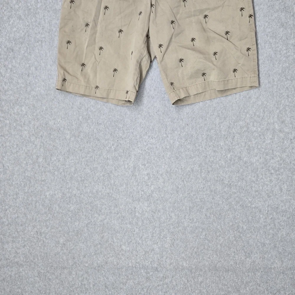 Banana Republic Men Shorts 32 Khaki Emerson Chino‎ Twill Palm Trees